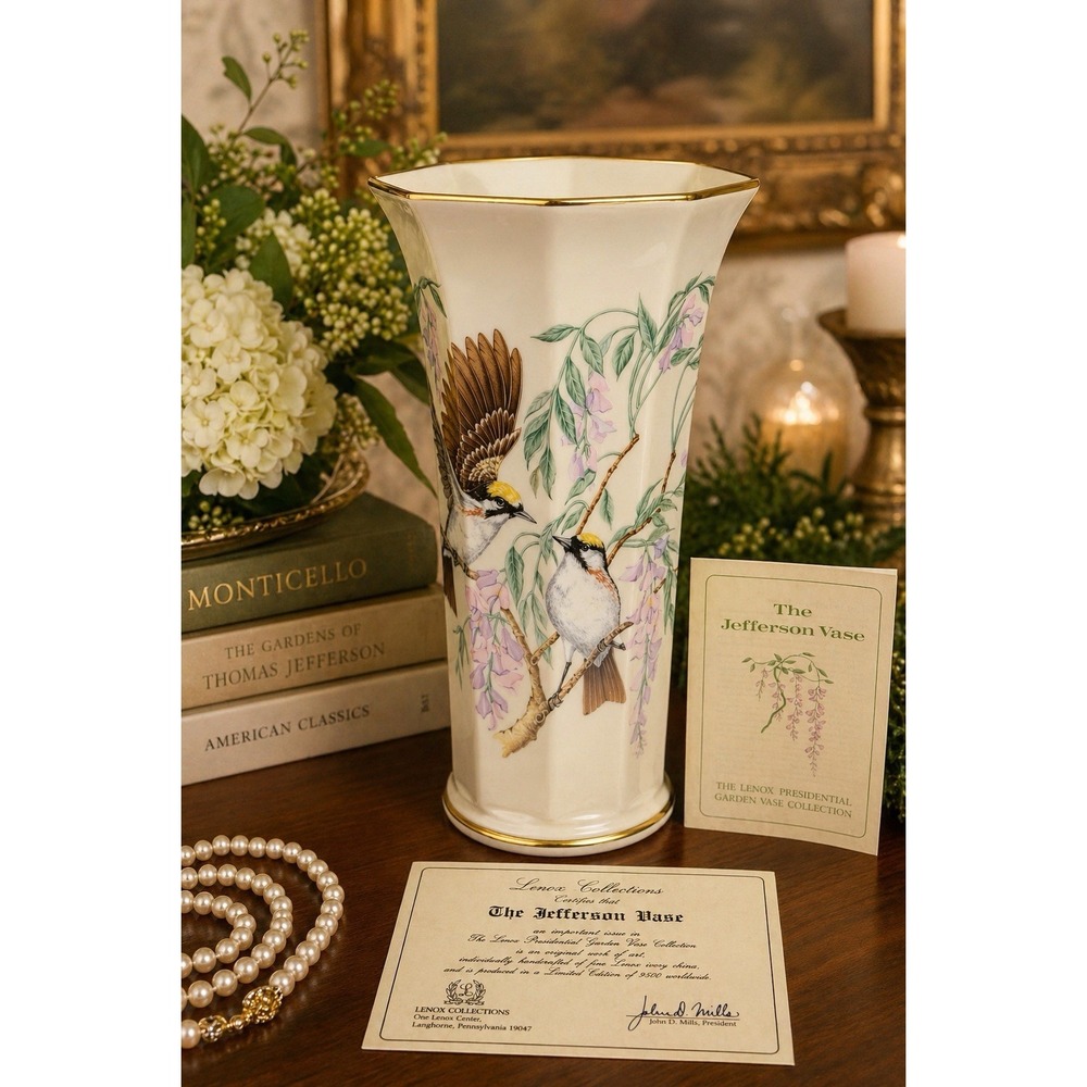Lenox Fine China "The Jefferson Vase" Presidential Garden Collection 11½" Tall